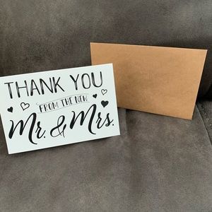 Wedding Thank you cards and envelopes